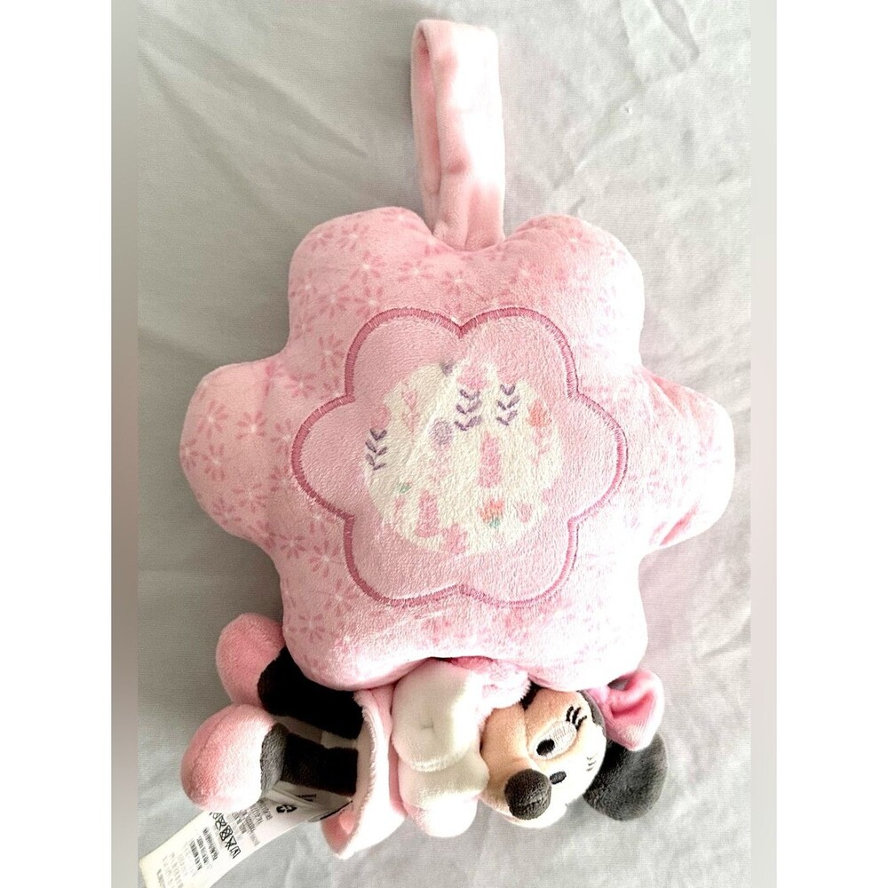 Disney Minnie Mouse Musical Pull Nursery Plush Lovey Pink Baby Toy